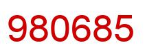 Number 980685 red image