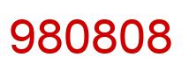 Number 980808 red image
