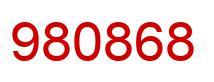 Number 980868 red image