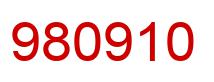 Number 980910 red image