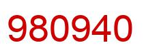 Number 980940 red image