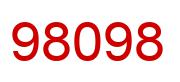 Number 98098 red image