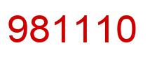 Number 981110 red image