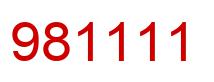 Number 981111 red image