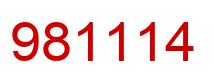 Number 981114 red image