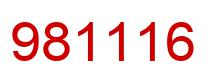 Number 981116 red image
