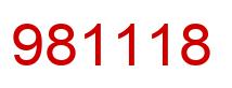 Number 981118 red image