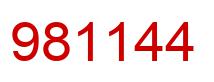 Number 981144 red image