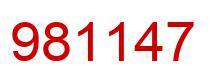 Number 981147 red image