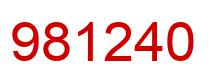 Number 981240 red image