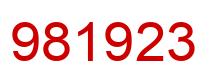 Number 981923 red image