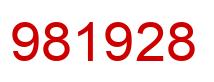 Number 981928 red image