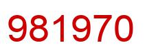 Number 981970 red image