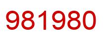 Number 981980 red image