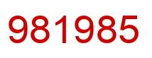 Number 981985 red image