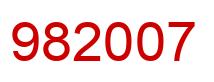 Number 982007 red image