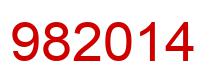 Number 982014 red image