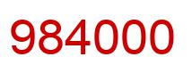Number 984000 red image