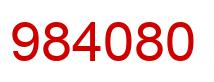 Number 984080 red image