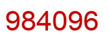 Number 984096 red image