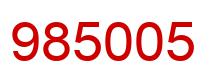Number 985005 red image
