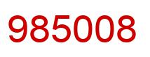Number 985008 red image