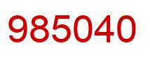 Number 985040 red image