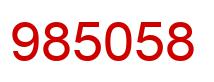 Number 985058 red image