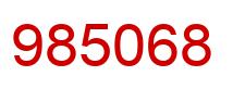 Number 985068 red image