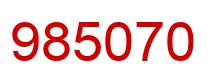 Number 985070 red image