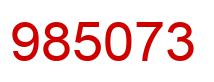 Number 985073 red image