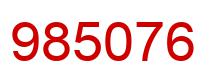 Number 985076 red image