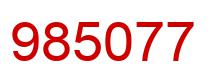 Number 985077 red image