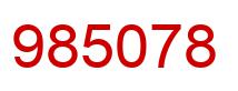 Number 985078 red image