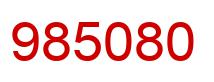 Number 985080 red image