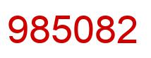 Number 985082 red image
