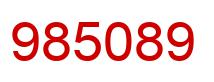 Number 985089 red image