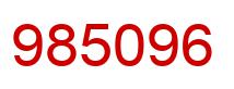 Number 985096 red image