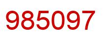Number 985097 red image