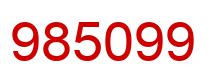 Number 985099 red image