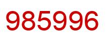 Number 985996 red image