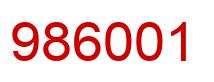 Number 986001 red image