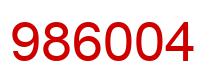 Number 986004 red image