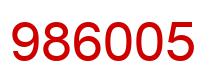 Number 986005 red image