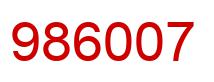 Number 986007 red image