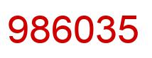Number 986035 red image