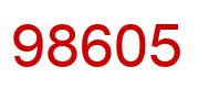 Number 98605 red image