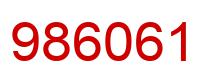 Number 986061 red image