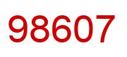 Number 98607 red image