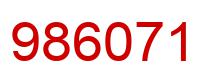 Number 986071 red image